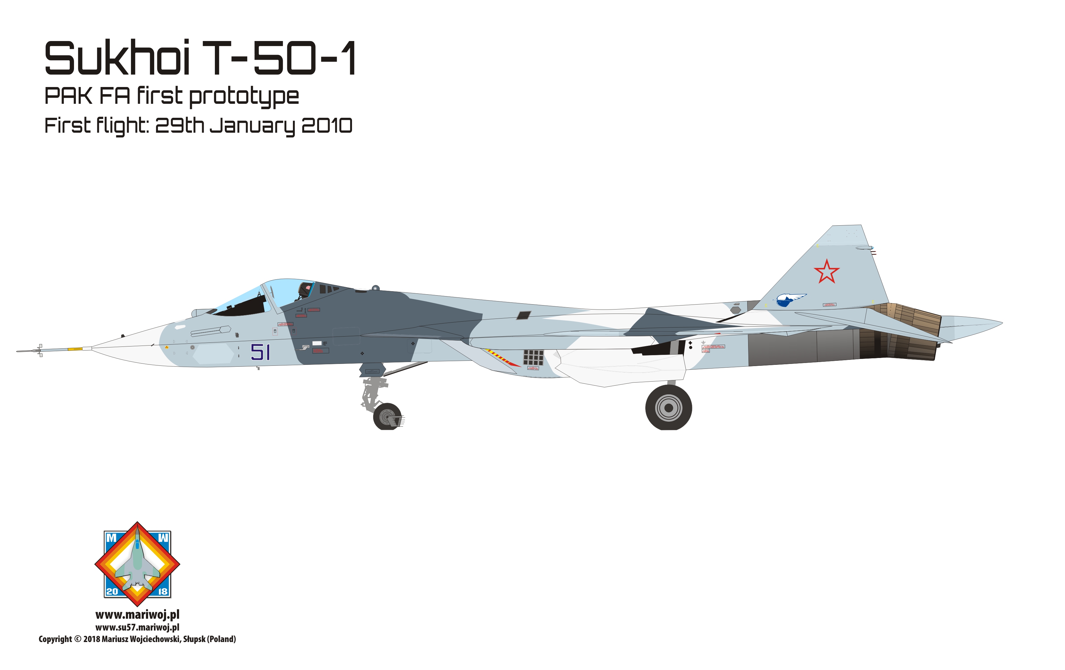 Sukhoi Su-57 PAK FA T-50-1 prototype